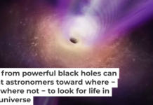 Black holes, like the one in this illustration, can spray powerful jets. S. Dagnello (NRAO/AUI/NSF), CC BY-SA
